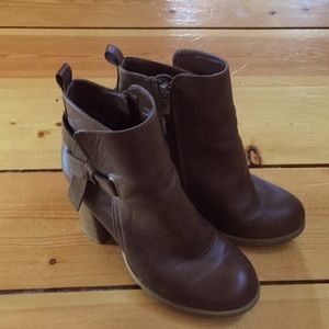 Target brown ankle boots with zipper